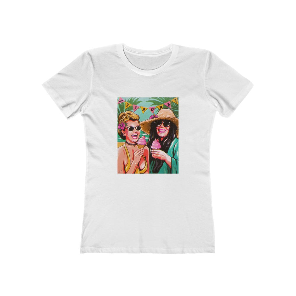 Ice Cream In St Tropez [Australian-Printed] - Women's The Boyfriend Tee