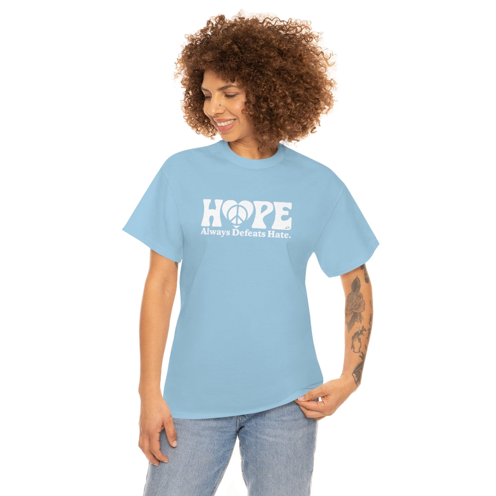 Hope Always Defeats Hate [Australian-Printed] - Unisex Heavy Cotton Tee