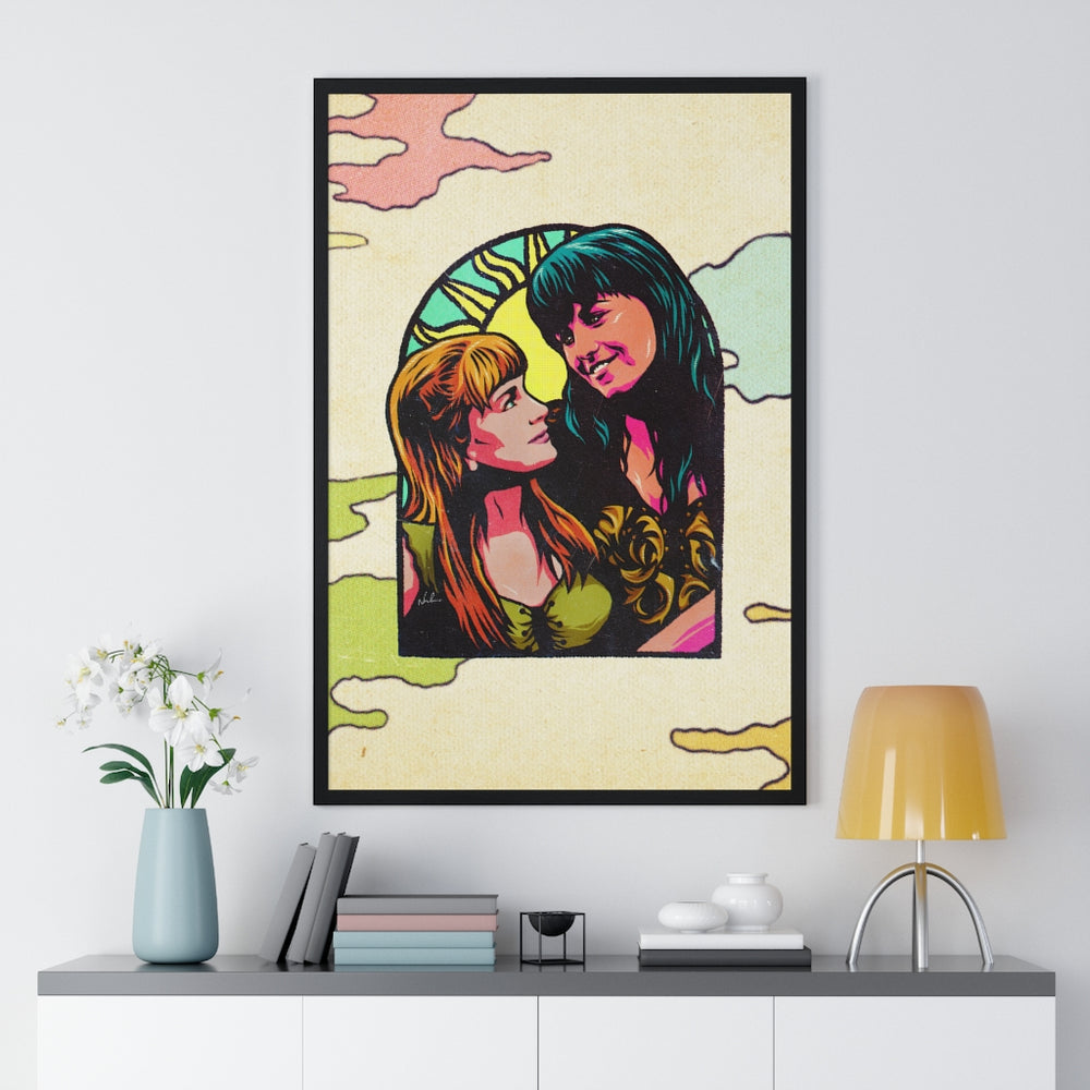 XENA X GABRIELLE [Coloured BG] - Premium Framed Vertical Poster