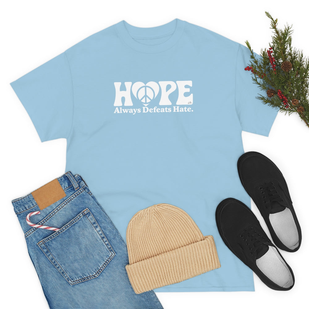 Hope Always Defeats Hate [Australian-Printed] - Unisex Heavy Cotton Tee