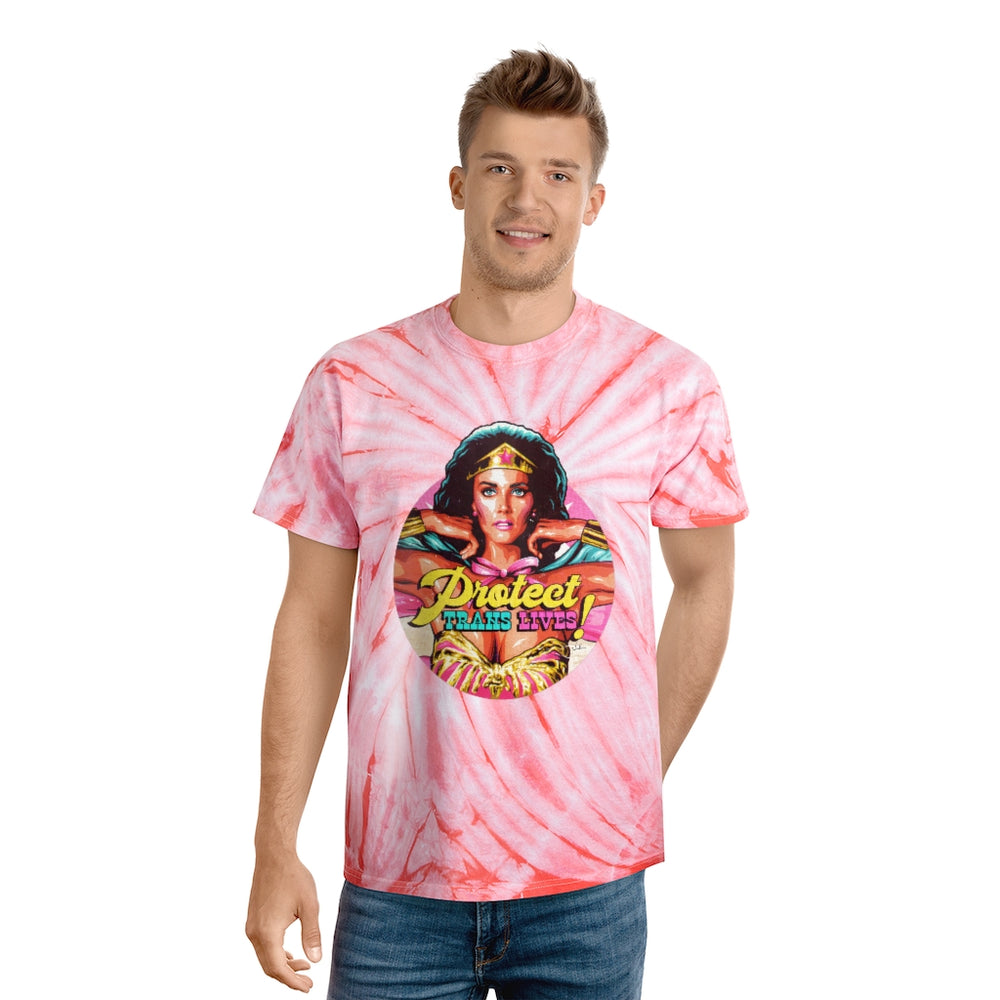 PROTECT TRANS LIVES - Tie-Dye Tee, Cyclone