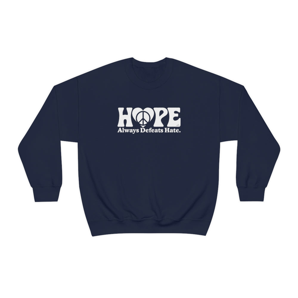 Hope Always Defeats Hate [Australian-Printed] - Unisex Heavy Blend™ Crewneck Sweatshirt