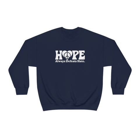 Hope Always Defeats Hate [Australian-Printed] - Unisex Heavy Blend™ Crewneck Sweatshirt