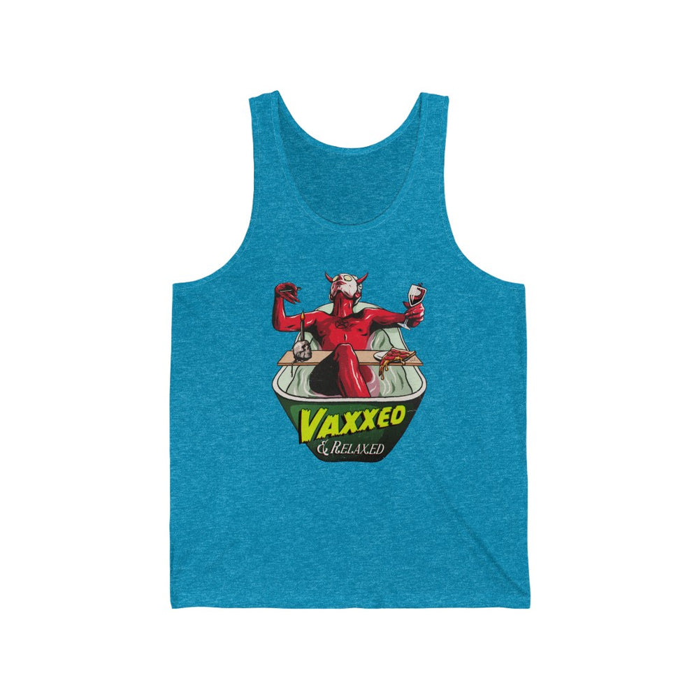 VAXXED + RELAXED - Unisex Jersey Tank - Unisex Jersey Tank