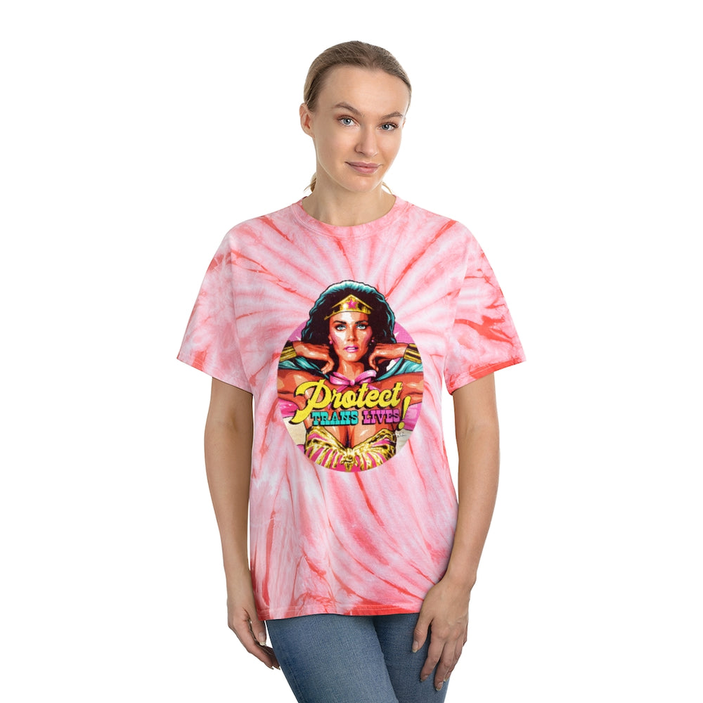 PROTECT TRANS LIVES - Tie-Dye Tee, Cyclone