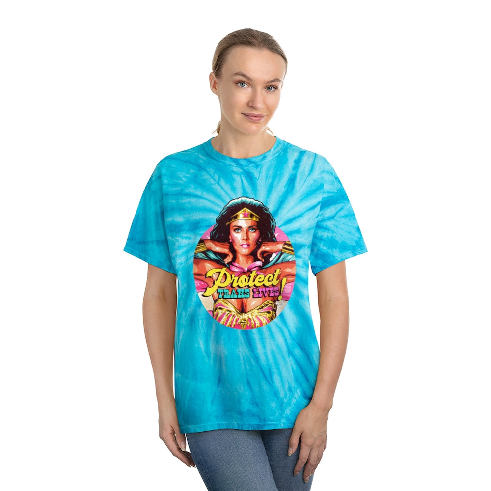 PROTECT TRANS LIVES - Tie-Dye Tee, Cyclone