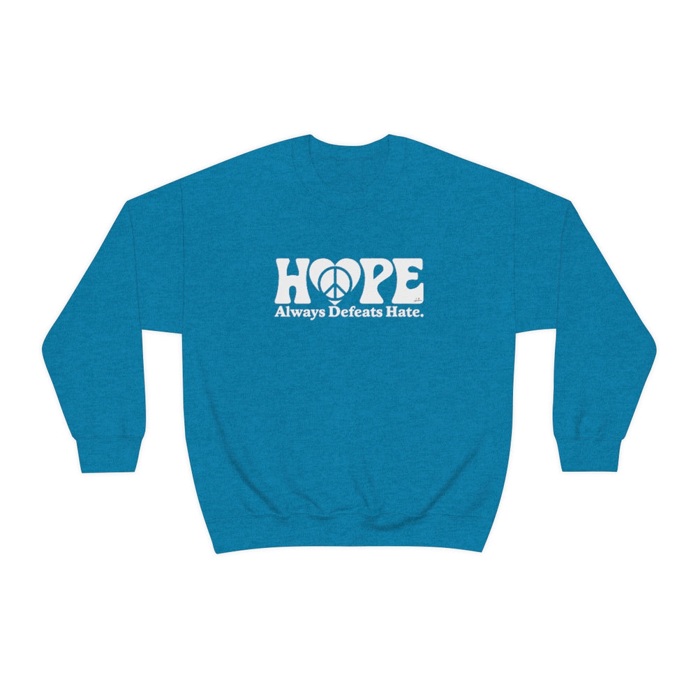 Hope Always Defeats Hate - Unisex Heavy Blend™ Crewneck Sweatshirt