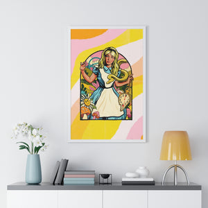Down The Rabbit Hole (Coloured-BG) - Premium Framed Vertical Poster
