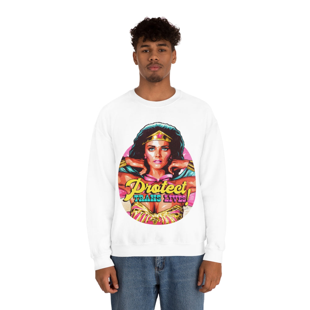 PROTECT TRANS LIVES [Australian-Printed] - Unisex Heavy Blend™ Crewneck Sweatshirt