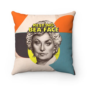 RESTING BEA FACE - Spun Polyester Square Pillow 16x16"