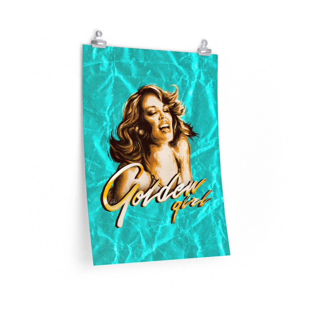 Golden Girl [Coloured BG] - Premium Matte vertical posters