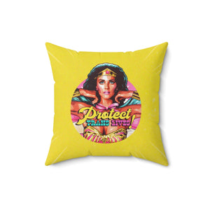 PROTECT TRANS LIVES - Spun Polyester Square Pillow Case 16x16" (Slip Only)