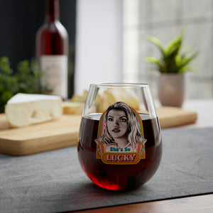 She's So Lucky - Stemless Glass, 11.75oz