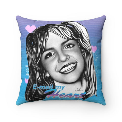 E-mail My Heart - Faux Suede Square Pillow 16x16"