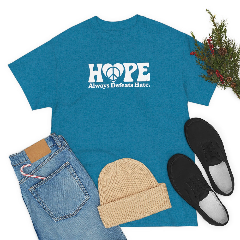 Hope Always Defeats Hate [Australian-Printed] - Unisex Heavy Cotton Tee