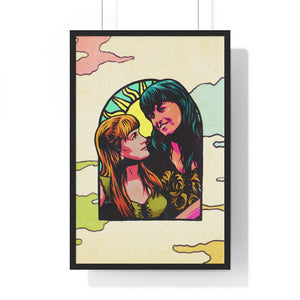 XENA X GABRIELLE [Coloured BG] - Premium Framed Vertical Poster