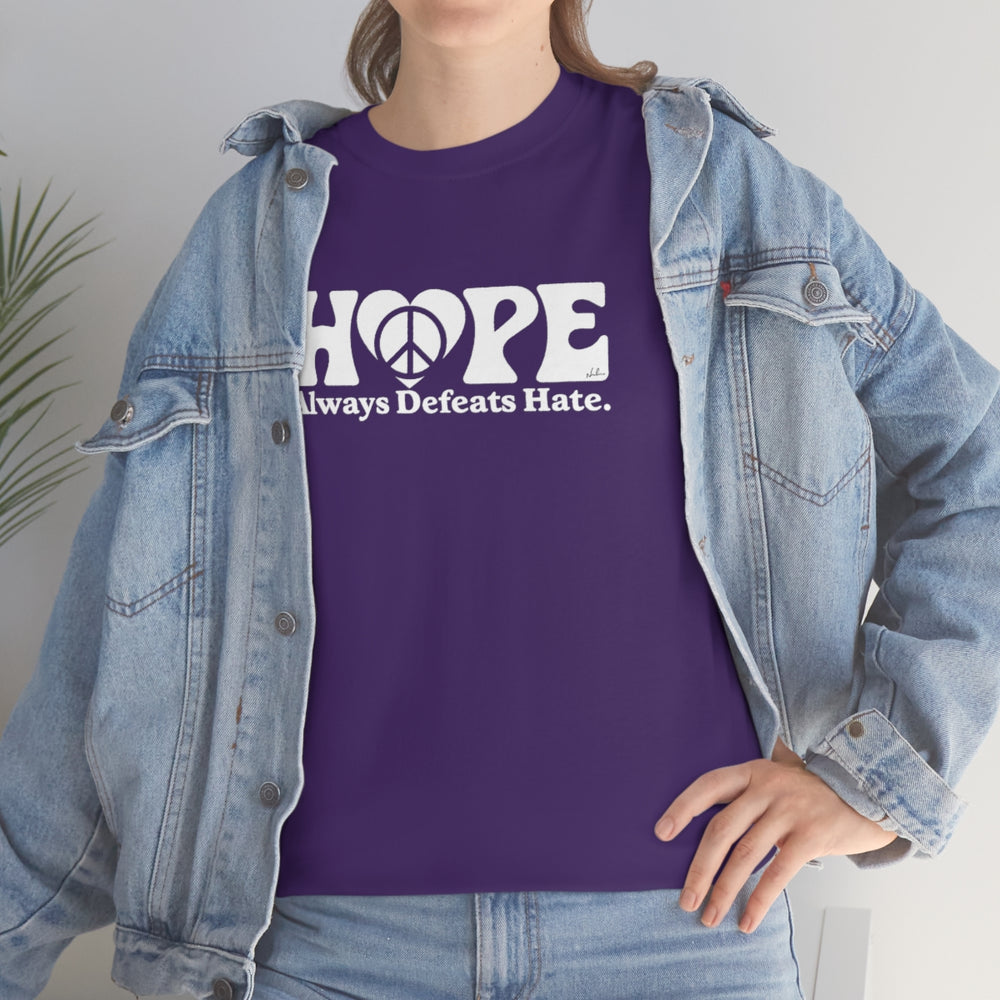 Hope Always Defeats Hate [Australian-Printed] - Unisex Heavy Cotton Tee