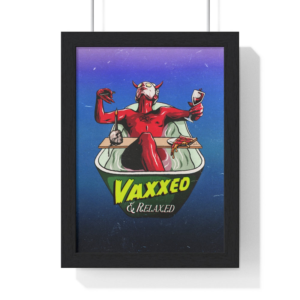 VAXXED + RELAXED [Coloured BG] - Premium Framed Vertical Poster