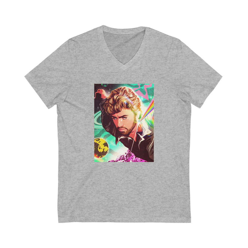 GALACTIC GEORGE - Unisex Jersey Short Sleeve V-Neck Tee