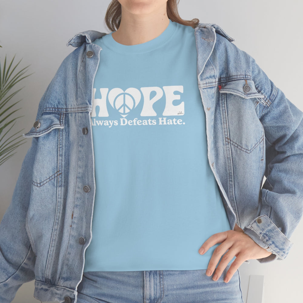 Hope Always Defeats Hate [Australian-Printed] - Unisex Heavy Cotton Tee