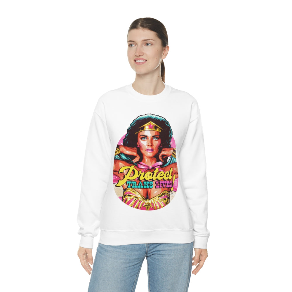 PROTECT TRANS LIVES [Australian-Printed] - Unisex Heavy Blend™ Crewneck Sweatshirt