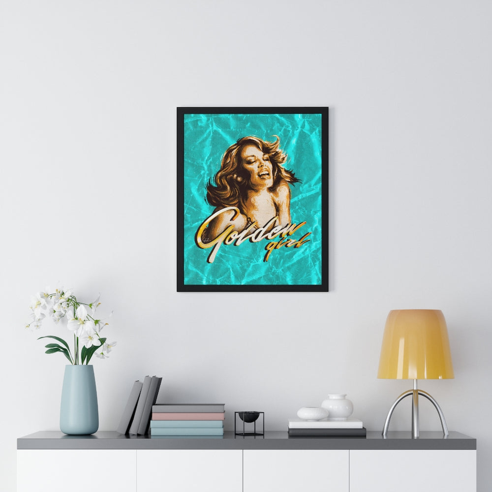 Golden Girl [Coloured BG] - Premium Framed Vertical Poster