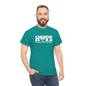 Hope Always Defeats Hate [Australian-Printed] - Unisex Heavy Cotton Tee