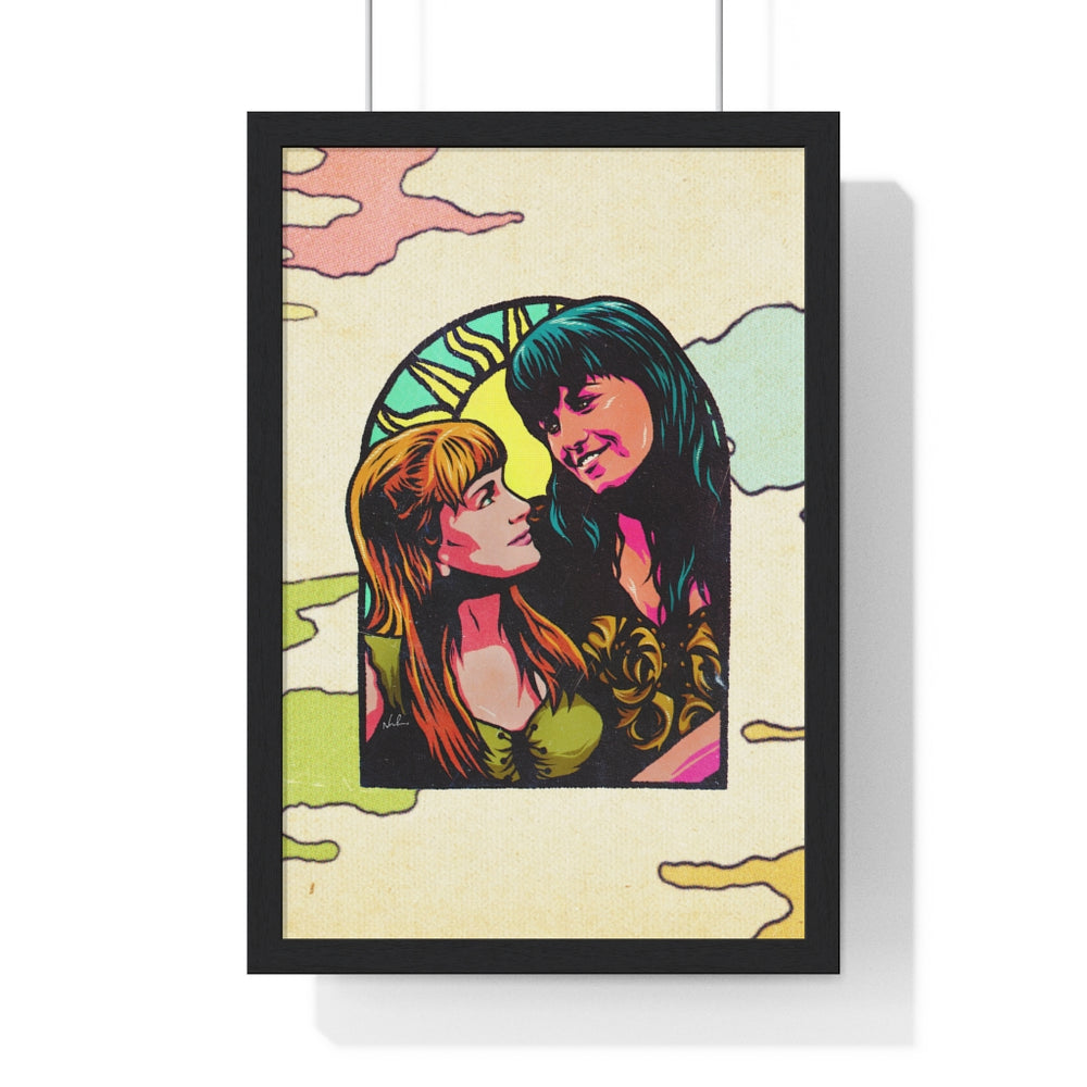 XENA X GABRIELLE [Coloured BG] - Premium Framed Vertical Poster