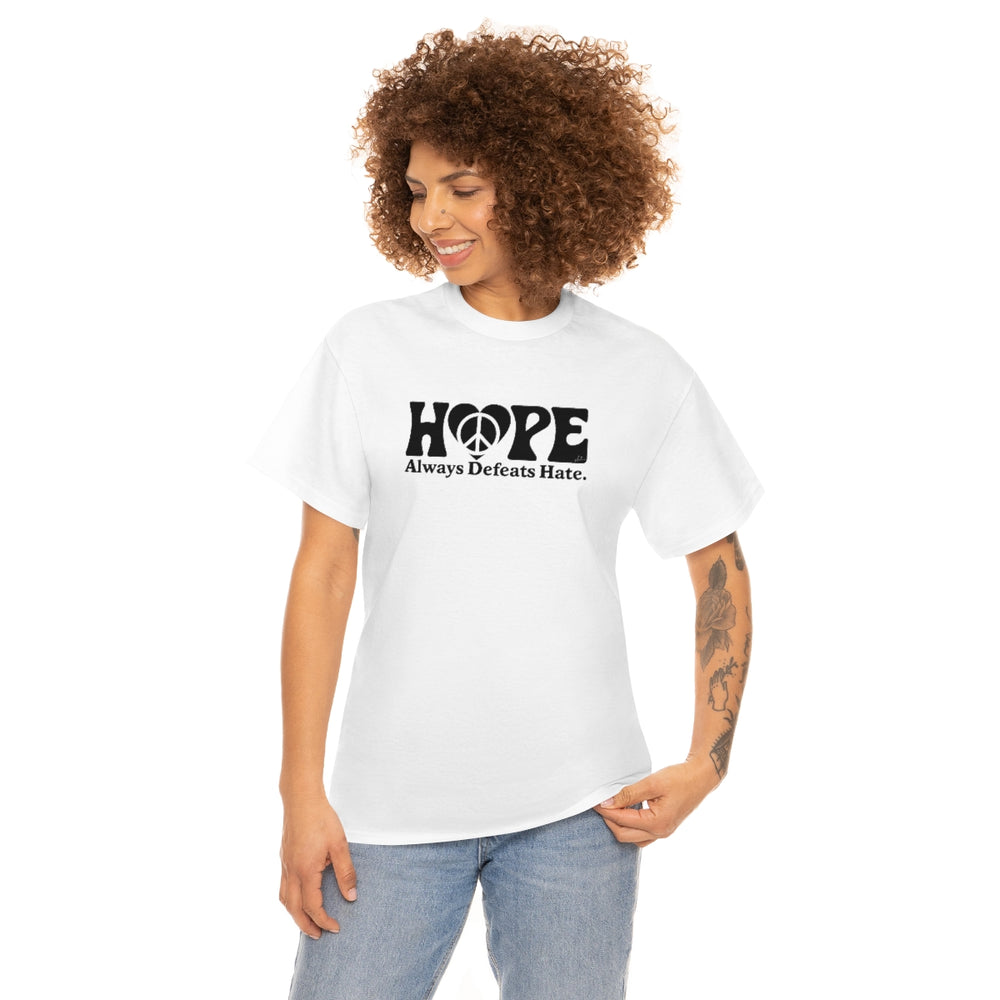 Hope Always Defeats Hate [Australian-Printed] - Unisex Heavy Cotton Tee