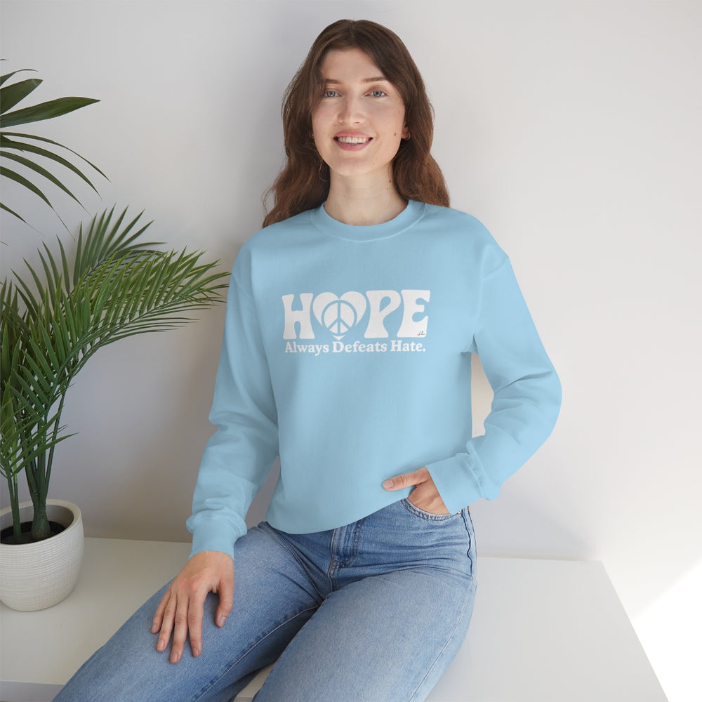 Hope Always Defeats Hate - Unisex Heavy Blend™ Crewneck Sweatshirt