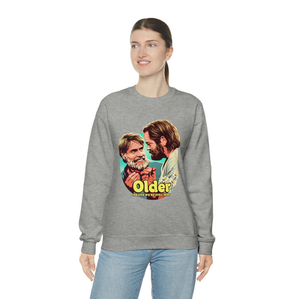 Older Means We're Still Here [Australian-Printed] - Unisex Heavy Blend™ Crewneck Sweatshirt