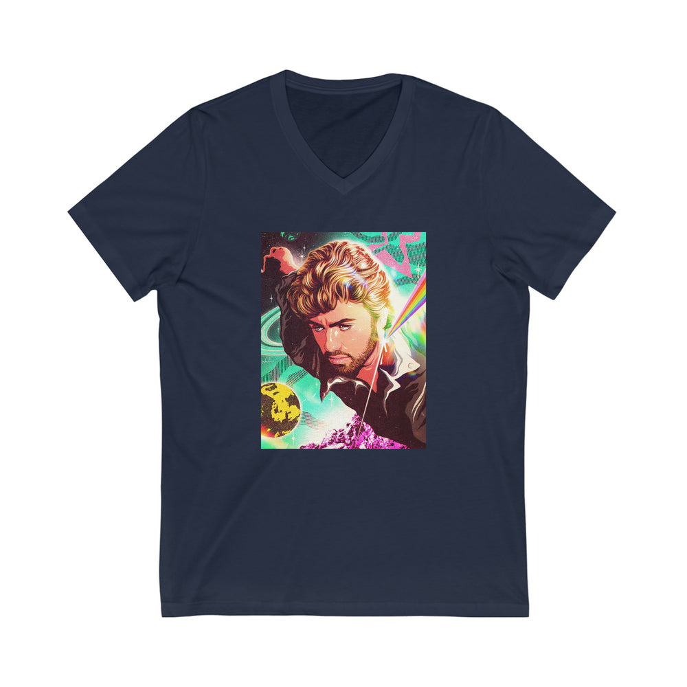 GALACTIC GEORGE - Unisex Jersey Short Sleeve V-Neck Tee