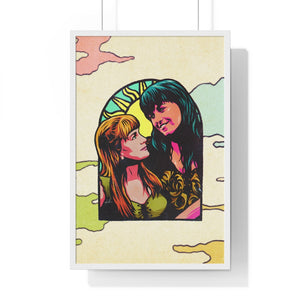 XENA X GABRIELLE [Coloured BG] - Premium Framed Vertical Poster