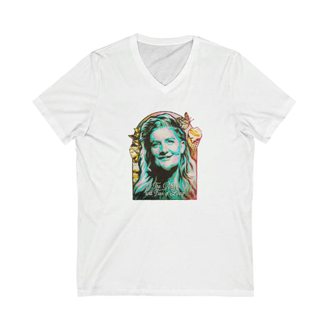 The Mess And Fuss Of Living - Unisex Jersey Short Sleeve V-Neck Tee