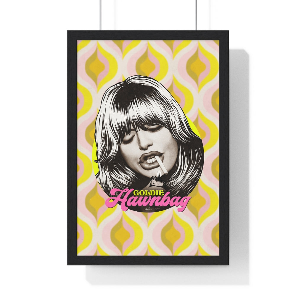 GOLDIE HAWNBAG [Coloured BG] - Premium Framed Vertical Poster