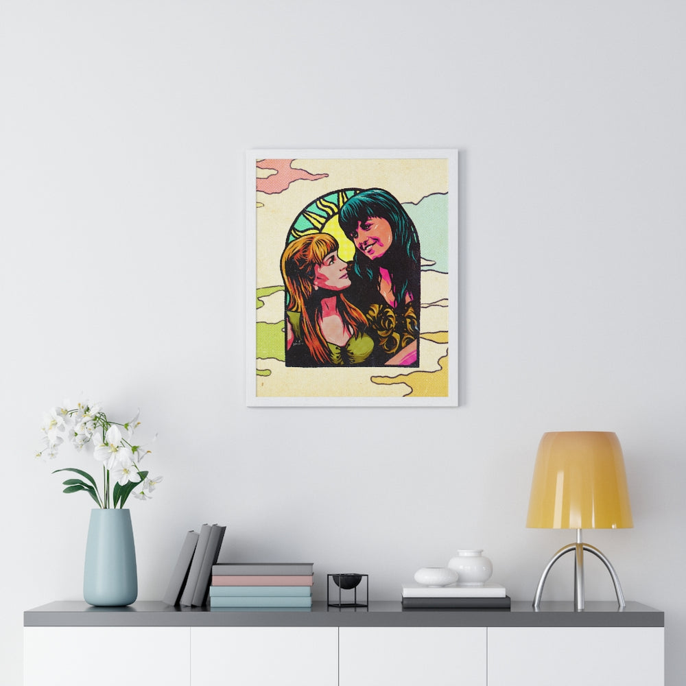 XENA X GABRIELLE [Coloured BG] - Premium Framed Vertical Poster