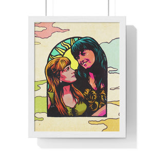 XENA X GABRIELLE [Coloured BG] - Premium Framed Vertical Poster