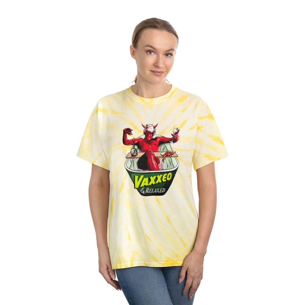 VAXXED + RELAXED - Tie-Dye Tee, Cyclone