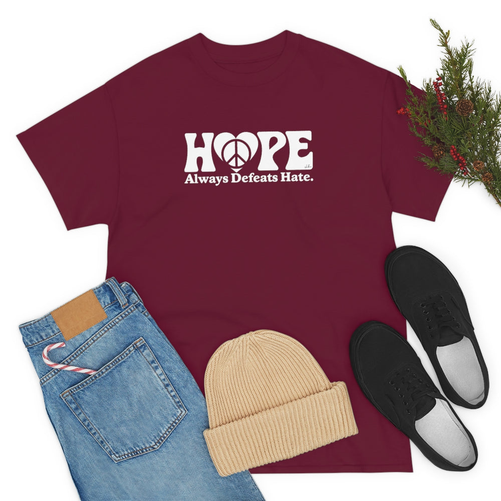 Hope Always Defeats Hate [Australian-Printed] - Unisex Heavy Cotton Tee