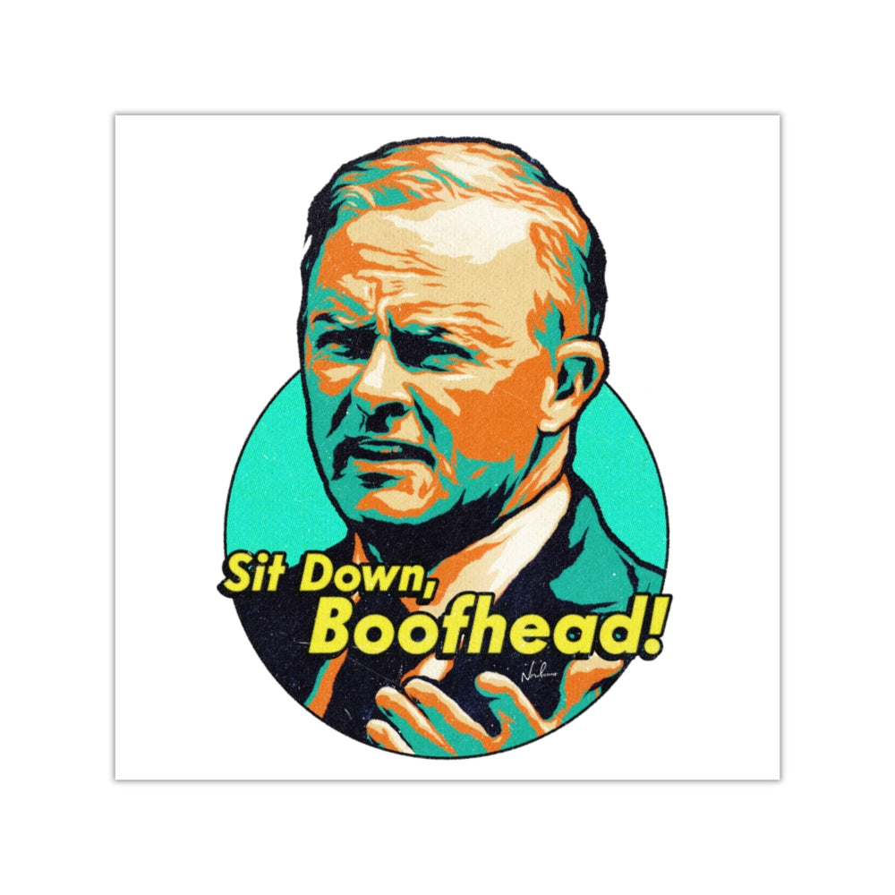 Sit Down, Boofhead! - Square Vinyl Stickers