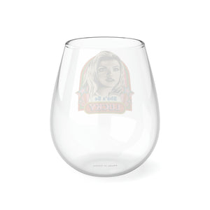 She's So Lucky - Stemless Glass, 11.75oz