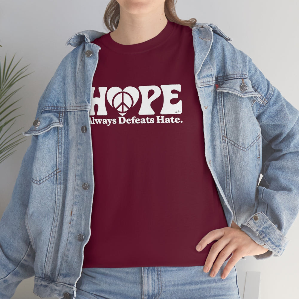 Hope Always Defeats Hate [Australian-Printed] - Unisex Heavy Cotton Tee