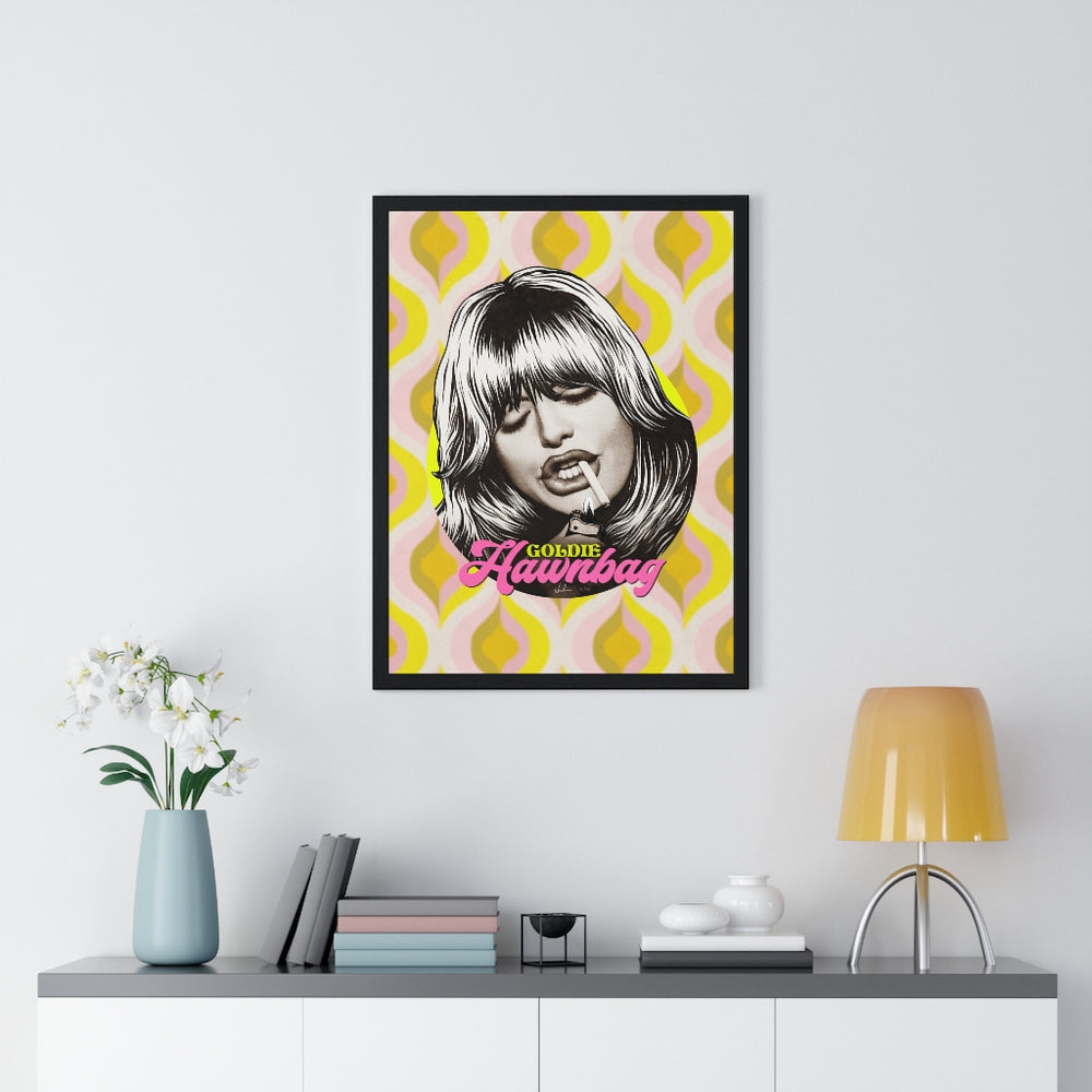 GOLDIE HAWNBAG [Coloured BG] - Premium Framed Vertical Poster