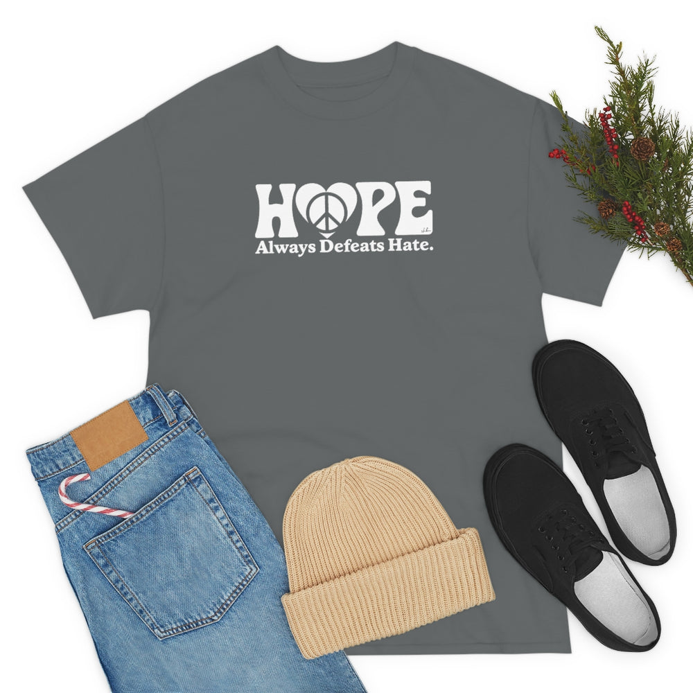 Hope Always Defeats Hate [Australian-Printed] - Unisex Heavy Cotton Tee