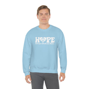 Hope Always Defeats Hate - Unisex Heavy Blend™ Crewneck Sweatshirt