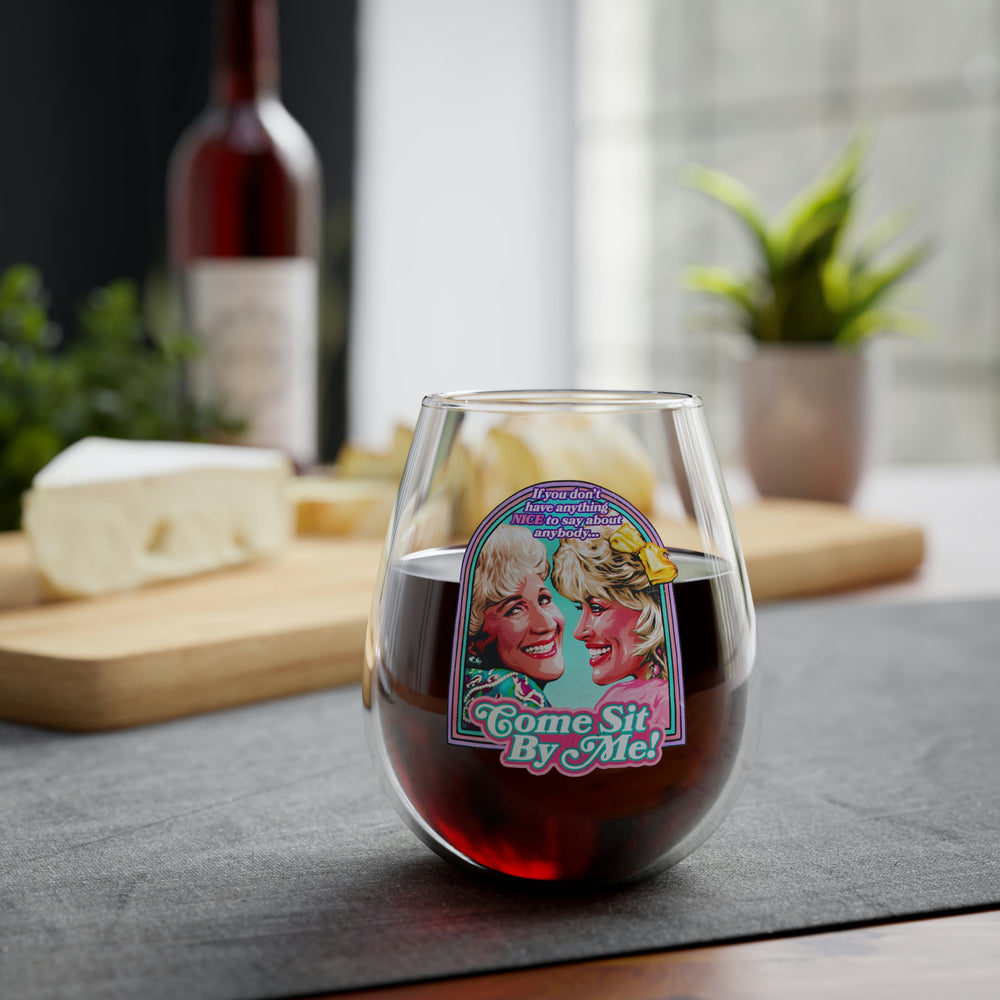 Come Sit By Me - Stemless Glass, 11.75oz