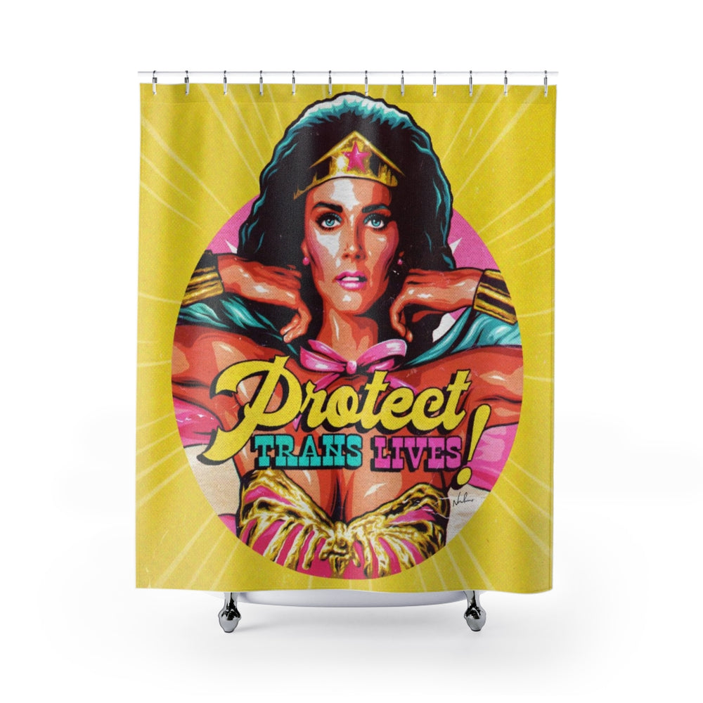 PROTECT TRANS LIVES - Shower Curtains