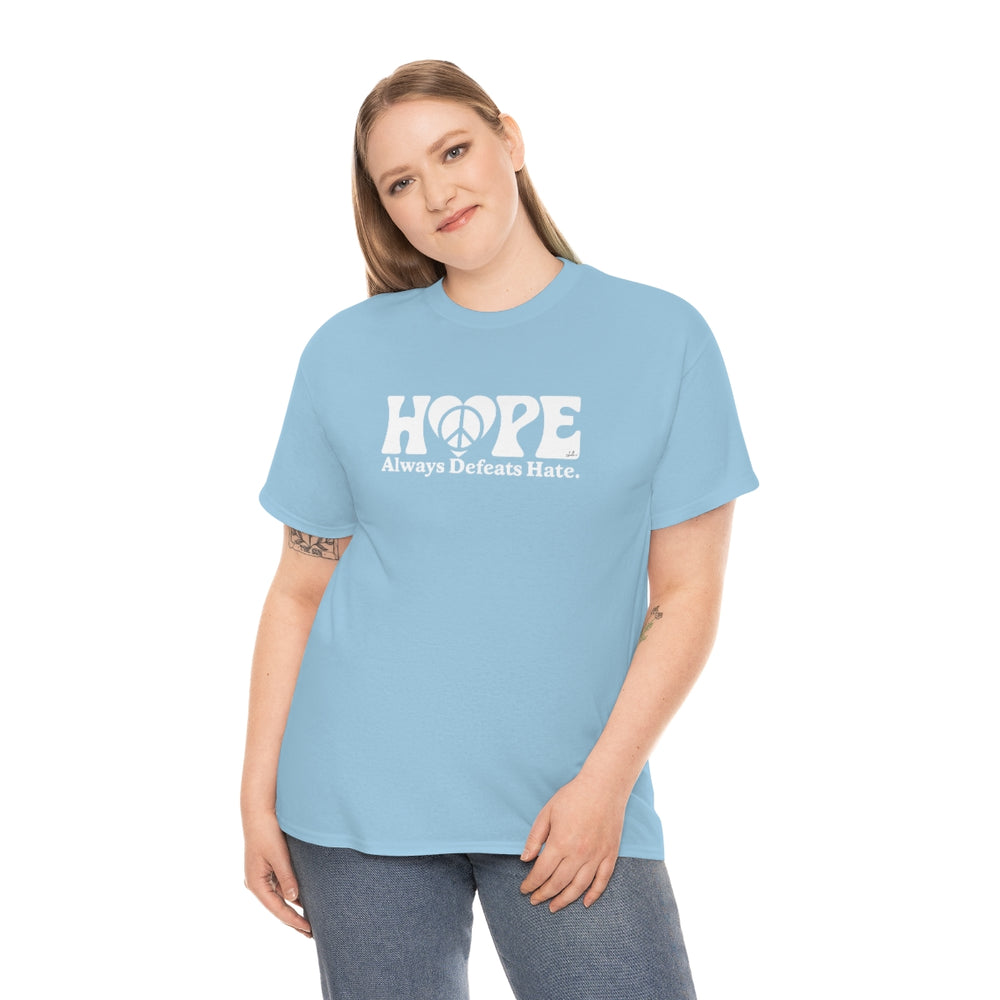 Hope Always Defeats Hate [Australian-Printed] - Unisex Heavy Cotton Tee