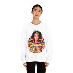 PROTECT TRANS LIVES [Australian-Printed] - Unisex Heavy Blend™ Crewneck Sweatshirt