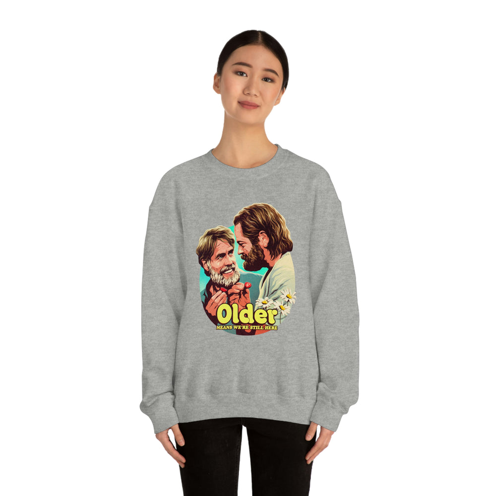 Older Means We're Still Here [Australian-Printed] - Unisex Heavy Blend™ Crewneck Sweatshirt